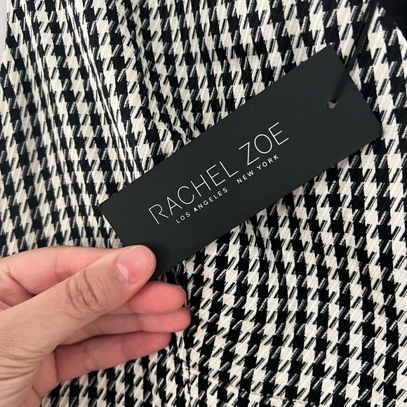 NWT RACHEL ZOE Double Breasted Houndstooth Dress Black and White Sz 10 - Picture 5 of 7